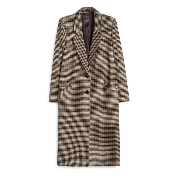 Primark Jackets & Blazers - Primark Brown Plaid Houndstooth Buttoned Collared Jacket, Size US 10 (M/L)